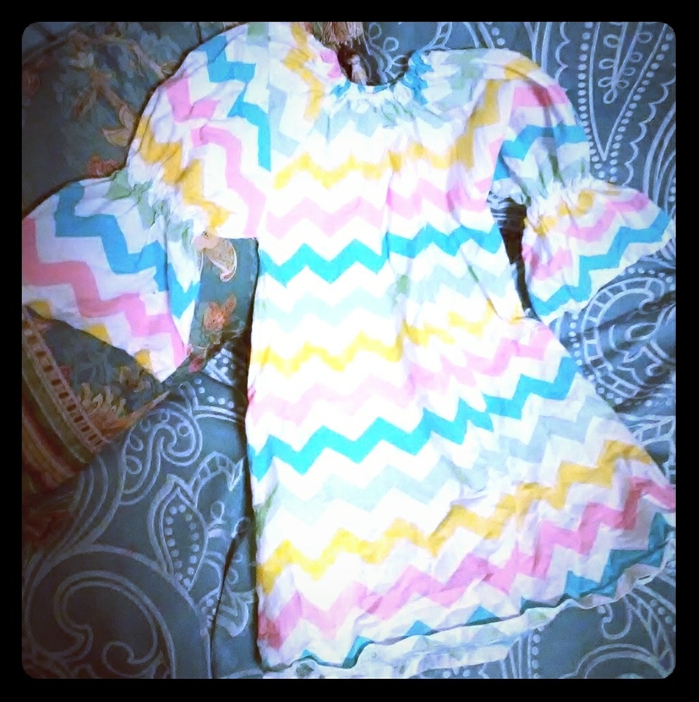 Toddler girl chevron pattern dress